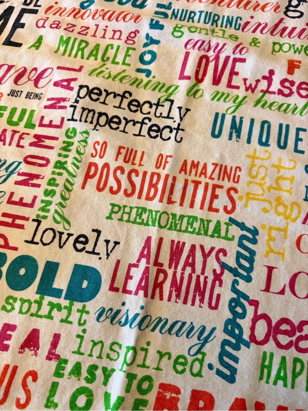 Colorful Word-Print Kitchen Apron - Picture 6 of 6